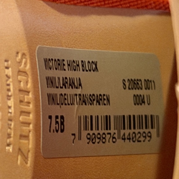 Schutz “Victorie” High Block Heel Mule Sandals – Orange – Size 7.5 - Picture 9 of 9